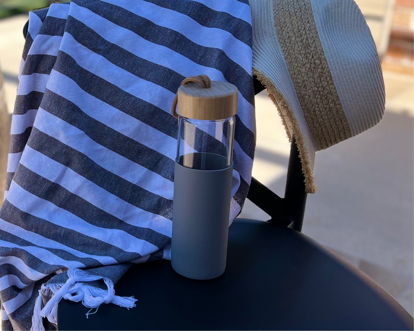 Glass water bottle