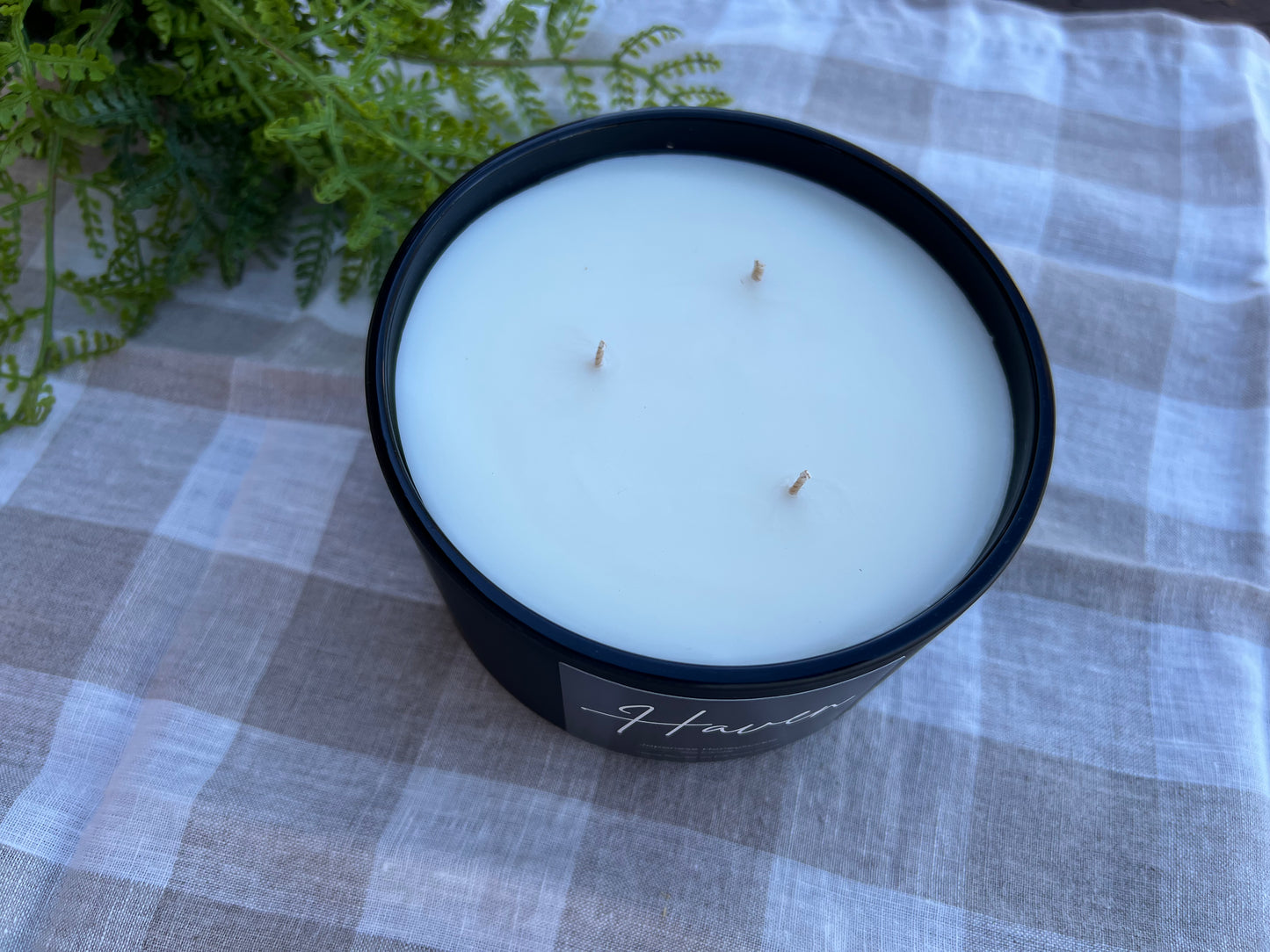 ‘Haven’ Black Coconut and Lime Soy Candle.