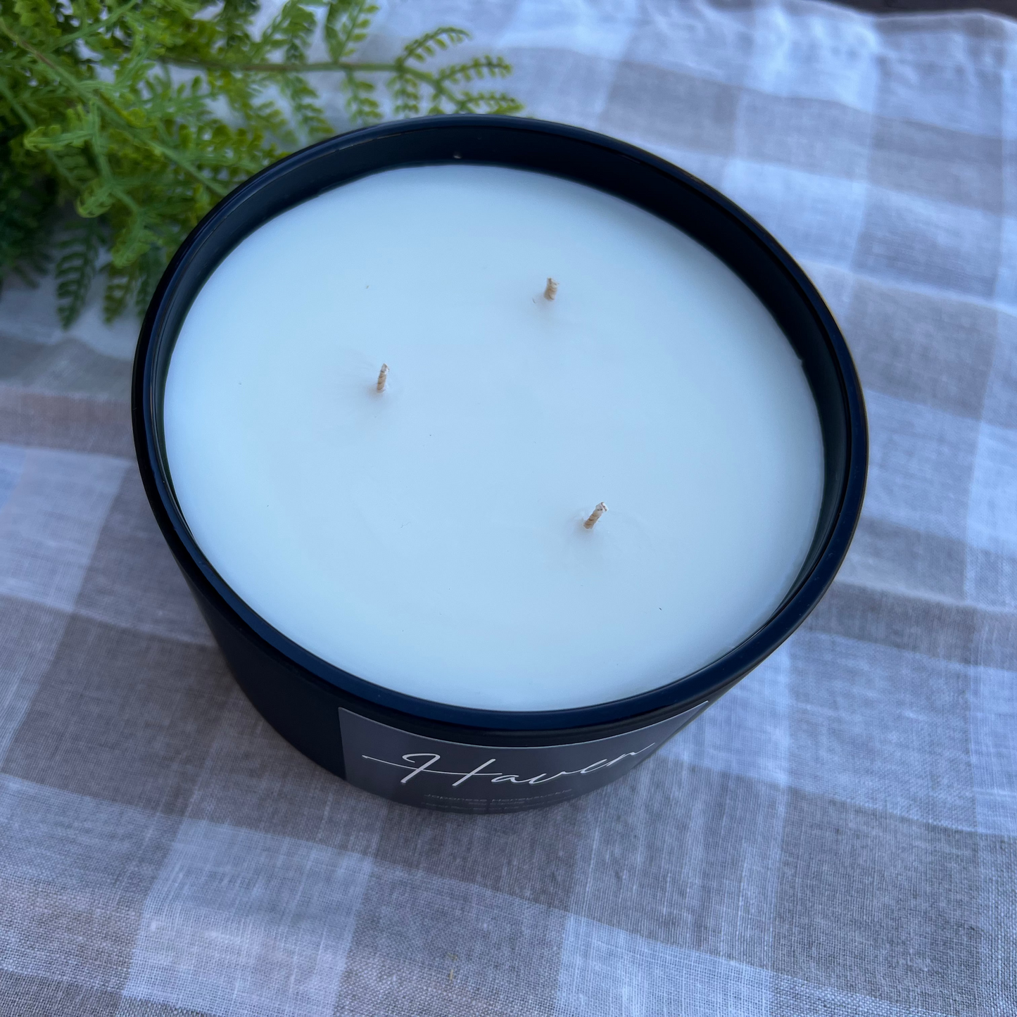 ‘Haven’ Black Coconut and Lime Soy Candle.