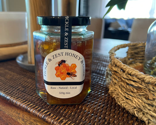 Honeycomb in honey