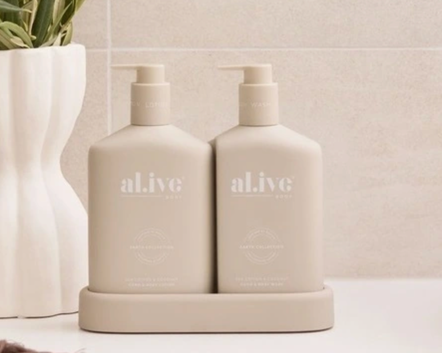 al.ive body wash and lotion Sea Cotton & Coconut